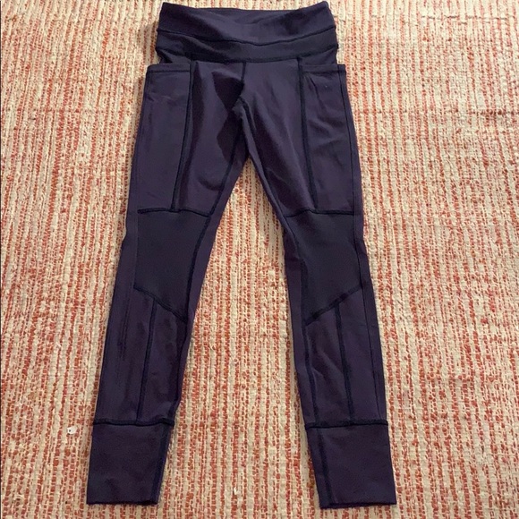 lululemon athletica Pants - Blue purple LULULEMON side pockets Yoga Leggings